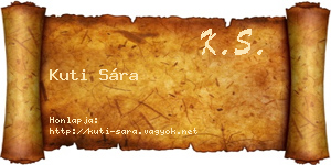 Kuti Sára névjegykártya